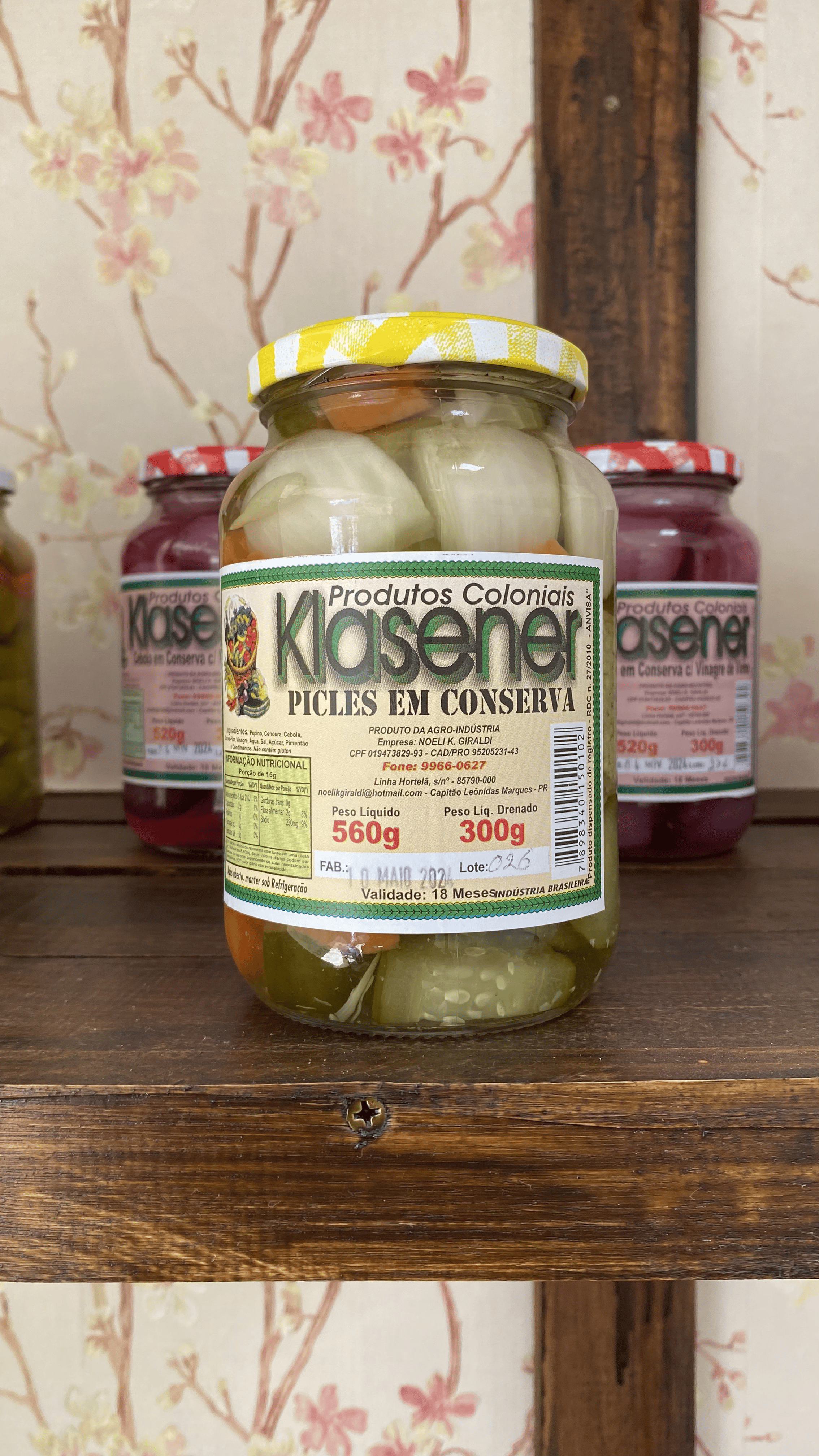 Picles em conserva de 560g